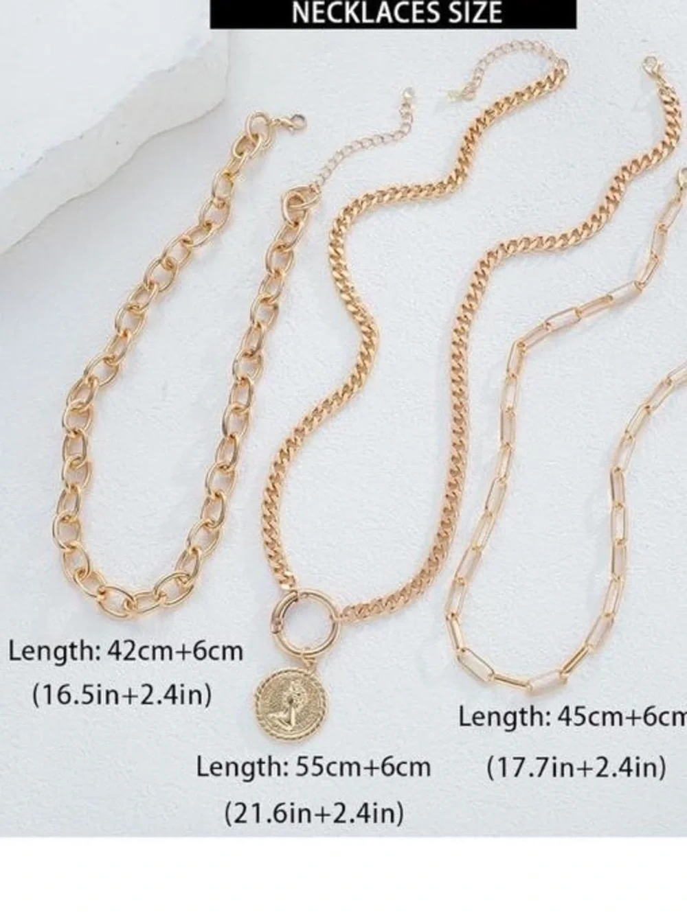 Anthropologie Layered Gold Coin and Chain Necklace Set